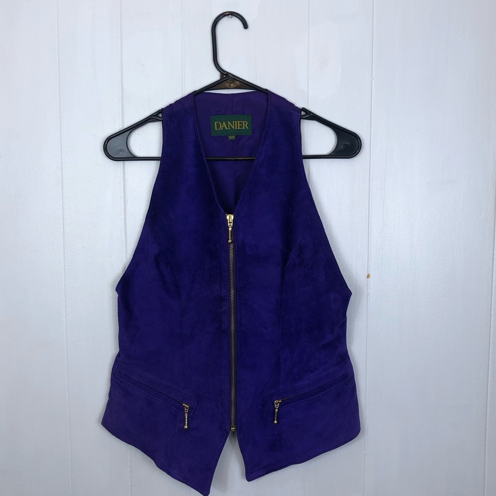 Vintage Danier Suede Purple Zip Vest Sz XS